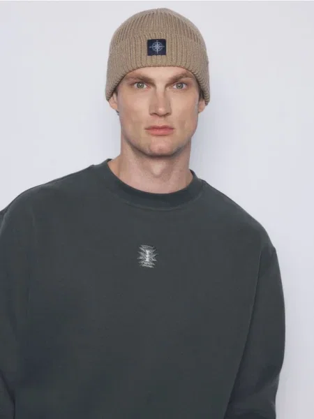 Свитшот Reserved с вышивкой зеленый