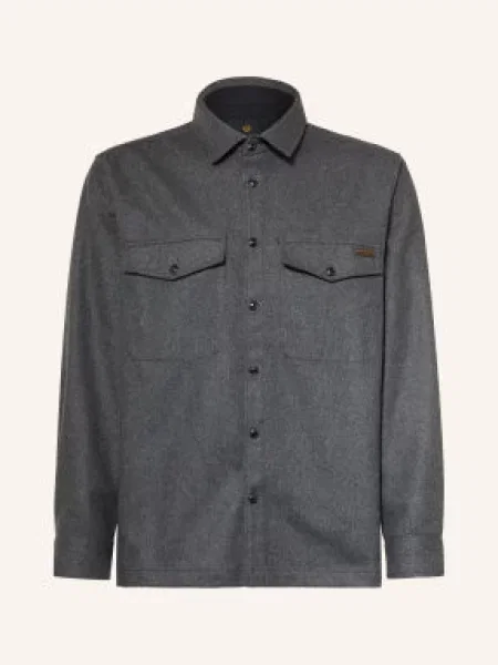 Belstaff Svrchní Košile Castle Z Flanelu tmavě šedá