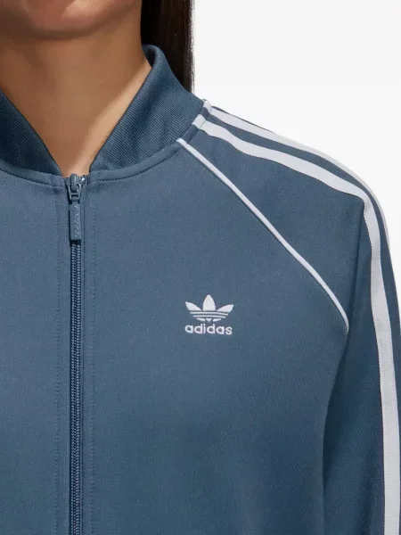 Legginsy Adidas do biegania z nadrukiem z dekoltem w serek czerwone