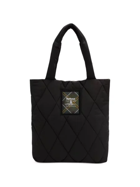 Matlasat geantă shopper Barbour negru