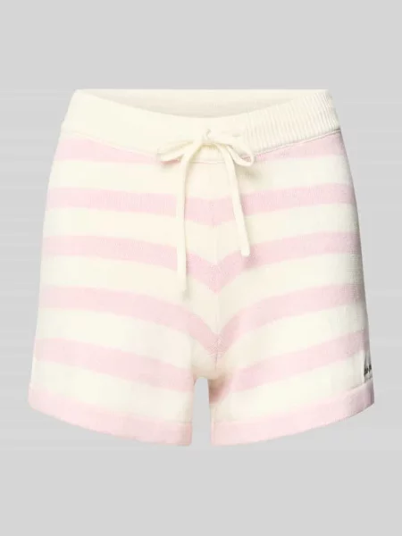 Szorty z dzianiny z wzorem w i wyhaftowanym logo Guess Jeans różowe