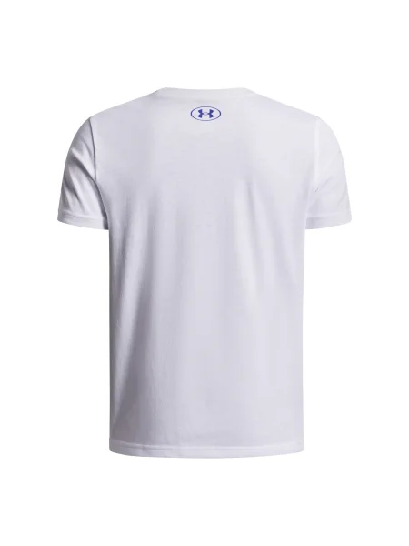 Tricou sport copii Under Armour alb