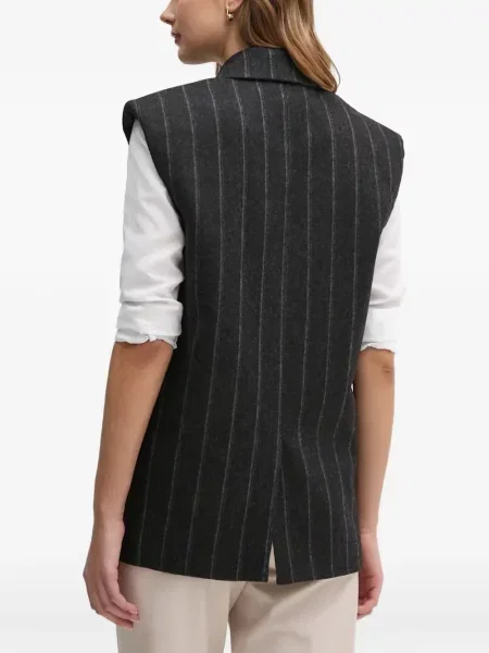 Dryžuotas liemenė La Petite Française be rankovių pilka