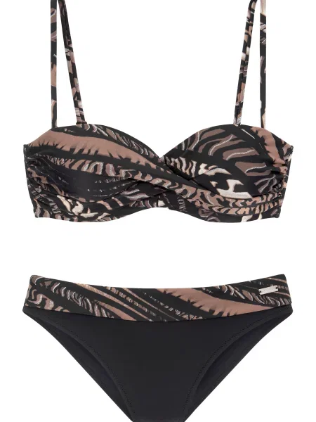 LASCANA Bikiny hnědá černá