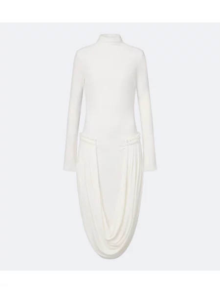 Rochie midi Stella Mccartney din jerseu drapată alb