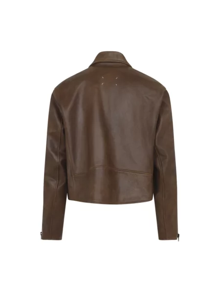 Kurtka skórzana Maison Margiela brązowa