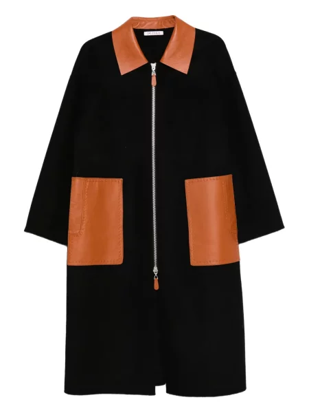 Płaszcz Liska skórzany czarny