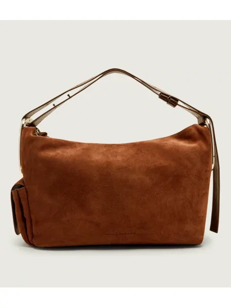 Marc Jacobs Geantă pe umăr The Large Shoulder Bag | piele întoarsă maro