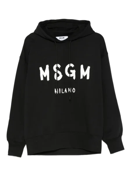 Bluza z kapturem Msgm z nadrukiem czarna