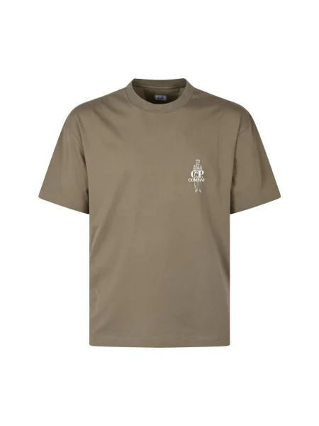 Koszulka C.p. Company z dżerseju z logo brązowa