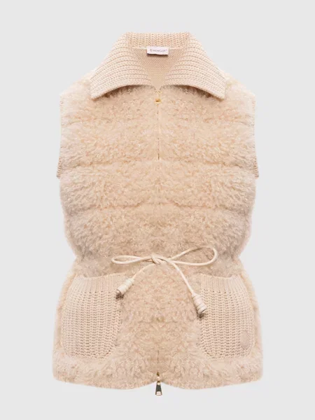 Комбінований жилет Moncler бежевий