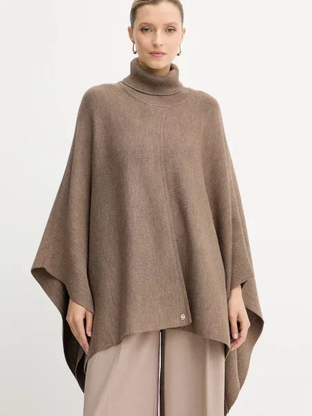 Ponczo Boss wełniane w paski czarne