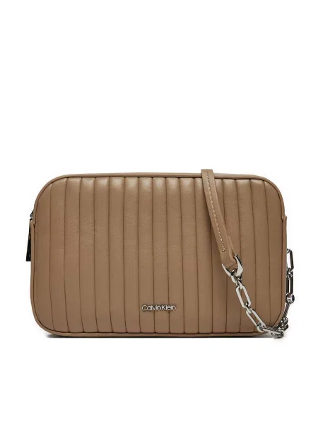 Rankinė Calvin Klein Mini Line Quilt Camera Bag Pilka ruda
