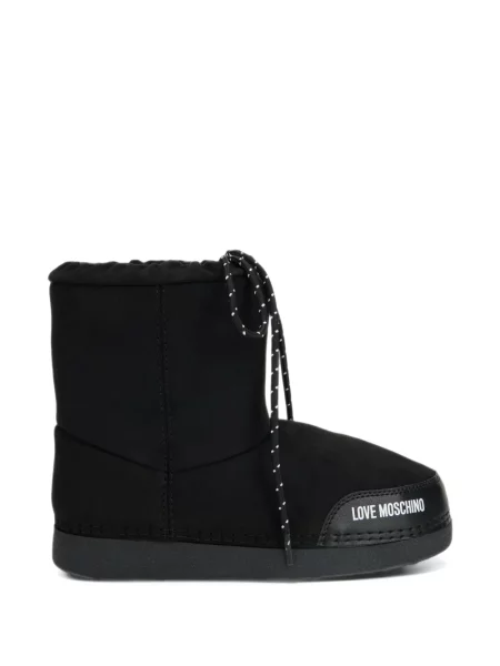 Botine Love Moschino cu șireturi cu imagine din dantelă negru
