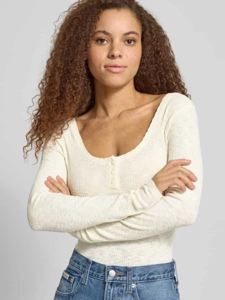 Bluzka z długim rękawem o kroju slim fit z dodatkiem bawełny Model JULIANE LIFE' Only