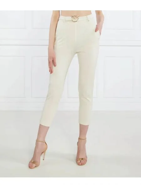 Pinko Pantaloni cu cordon POTENZA | Cropped Fit alb