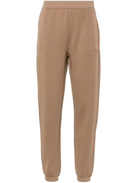 Pantaloni 's Max Mara cu broderie alergare maro