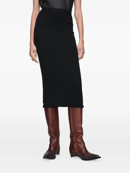 Fustă midi Maison Margiela tricotate negru