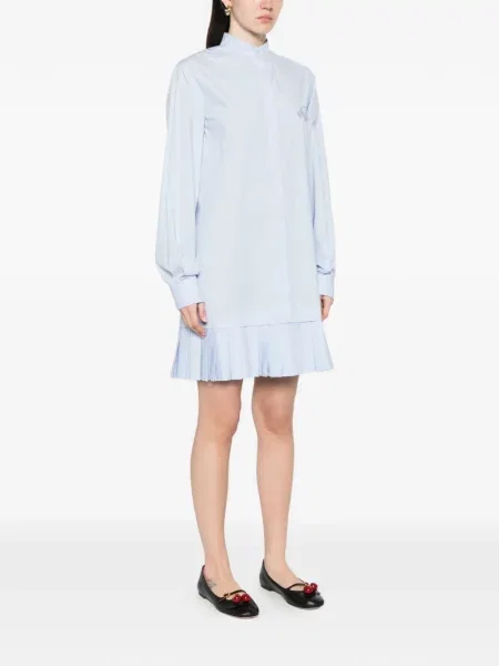 Rochie mini Moschino cu broderie plisată de costum albastru