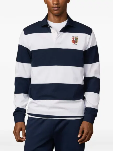 Tricou polo Hackett London cu dungi albastru