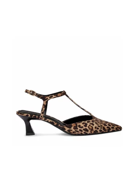 Czółenka Stuart Weitzman skórzana na ramiączkach brązowa