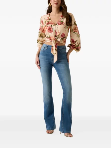 Топ Guess на цветя с принт връзки