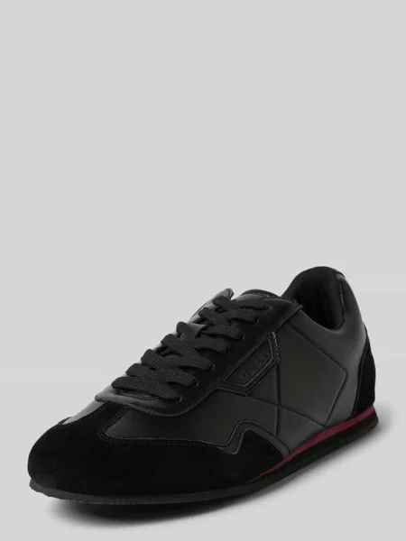 Buty sznurowane z mieszanki skóry model ‘Olmo’ Guess czarne