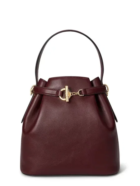 Lauren Ralph Lauren torebka skórzana bordowy