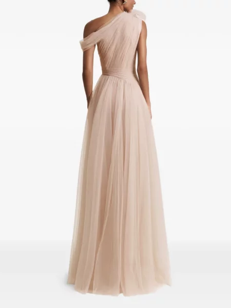 Rochie maxi Gemy Maalouf cu model floral cu un umăr gol de costum