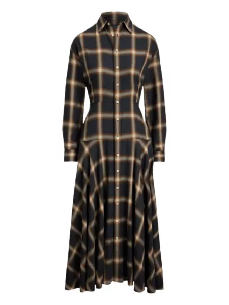 Кариран вълнен суичър с качулка Polo Ralph Lauren бродиран зелено