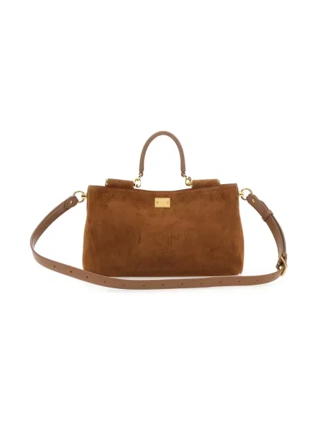 Torebka Dolce And Gabbana zamszowa brązowa