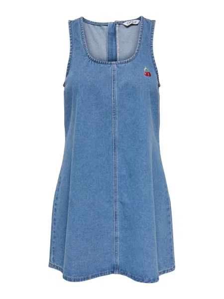 ONLY Rochie ONLMARIGOLD albastru denim roșu