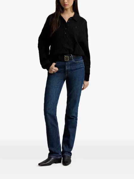 Semišový kostkovaný batoh Polo Ralph Lauren černý