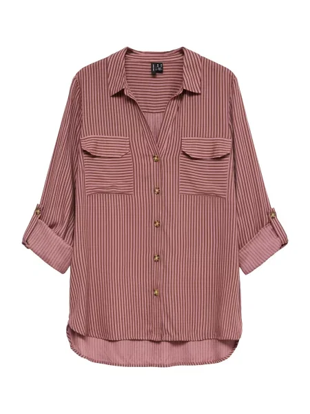 VERO MODA Bluză VMBUMPY maro ruginiu / mauve roz