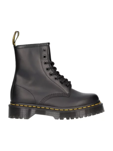 Botki Dr. Martens skórzane na platformie retro czarne