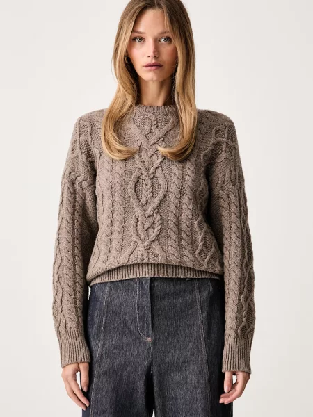 Weekend Max Mara pulover pentru femei din lână WKDALBEN maro