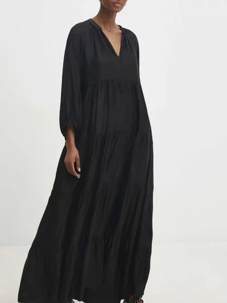 Answear Lab rochie maxi evazati negru