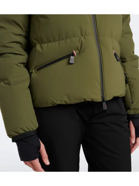 Geacă cu puf Moncler Grenoble cu glugă verde