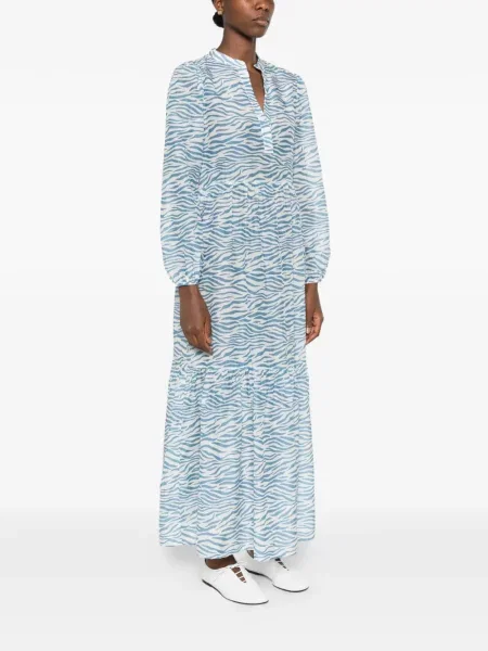 Rochie maxi Mc2 Saint Barth cu imagine cu model zebră albastru