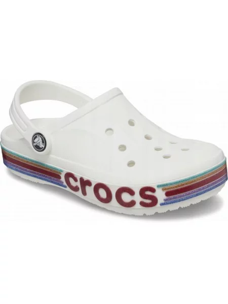 Chodaki Dla Dzieci Crocs Bayaband Rainbow Glitter Clog Kids białe
