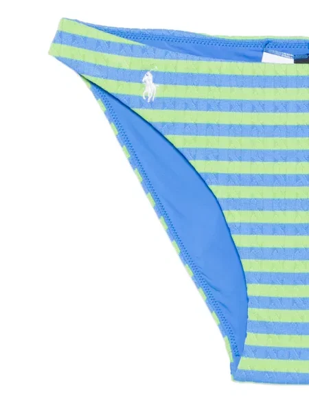Bikini Polo Ralph Lauren cu dungi cu broderie albastru