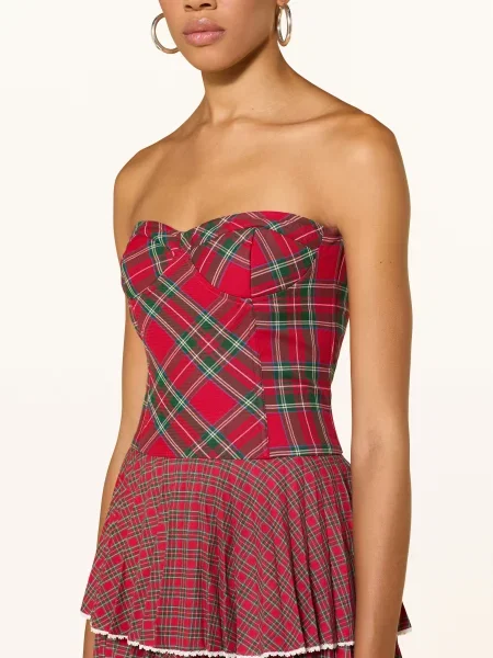 Tommy Jeans Šaty S Odhalenými Rameny xlf ornamental red červené