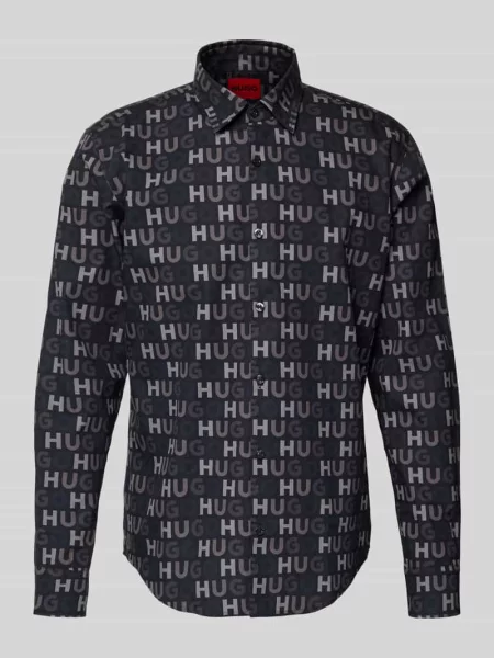 Koszula casualowa o kroju slim fit z czystej bawełny model ‘ERMO’ Hugo czarna