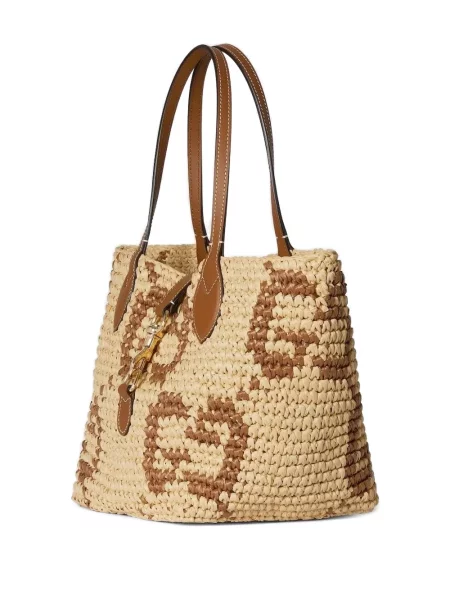Geantă de plajă Gucci Horsebit de paie