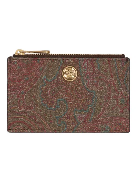 Portfel Etro z wzorem paisley brązowy