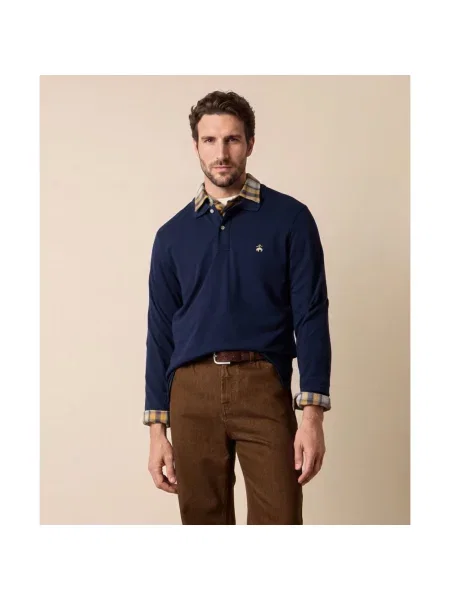 Koszulka polo Brooks Brothers z logo niebieska