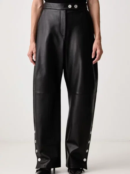 Sportmax Cinepresa pantaloni din piele pentru femei