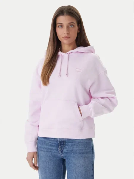 Tommy Jeans Pulóver Badge Boxy Fit rózsaszín