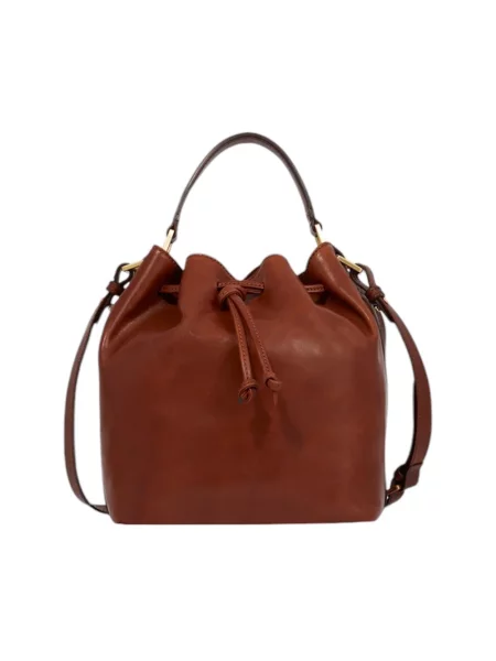 Torebka bucket The Bridge skórzana brązowa