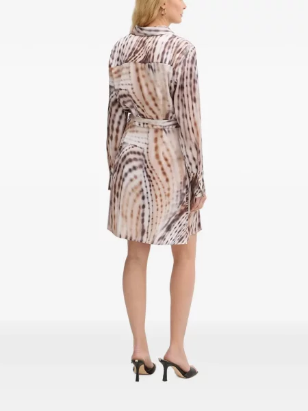 Rochie tip cămașă Guess cu imagine cu imprimeu abstract